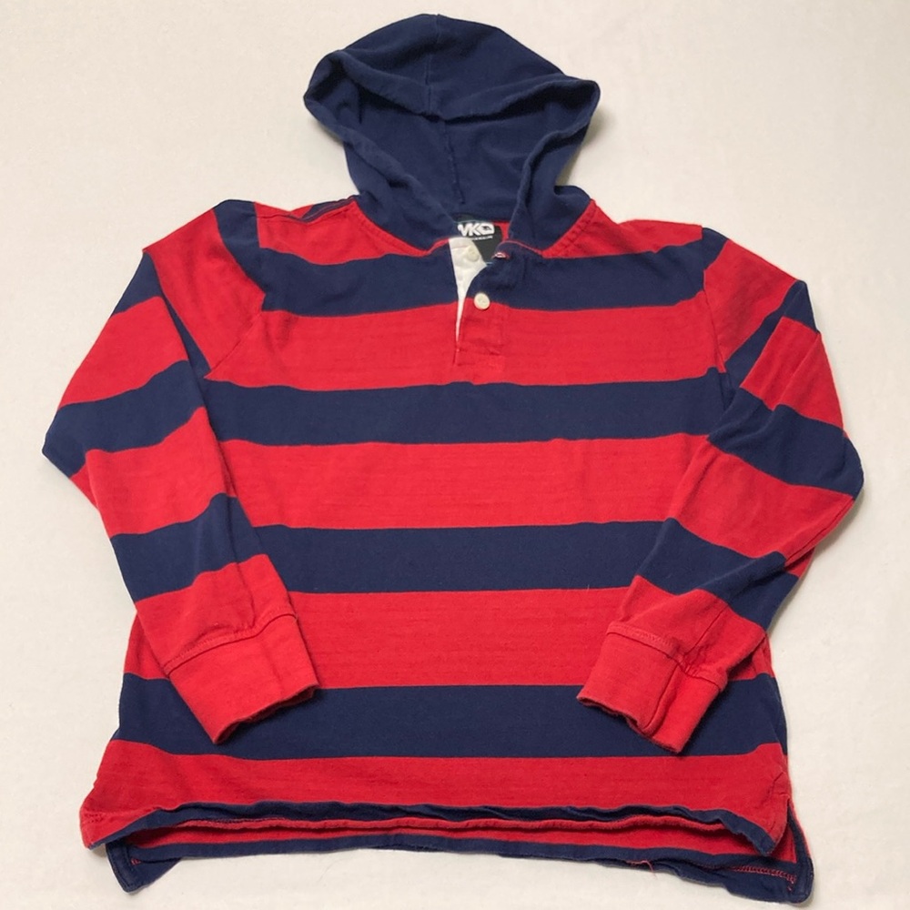 Tony Hawk Red and Blue Striped Pullover Hoodie
